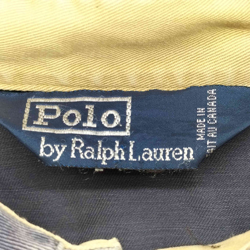 ポロバイラルフローレン Polo by RALPH LAUREN 90s ポニー刺繍 カナダ製 三角タグ チンスト ボックスフィット スウィングトップ 茄子紺 メンズ import:L